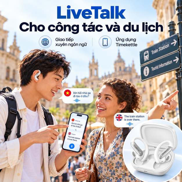 LiveTalk AI Translation Earbuds