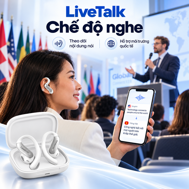 LiveTalk AI Translation Earbuds