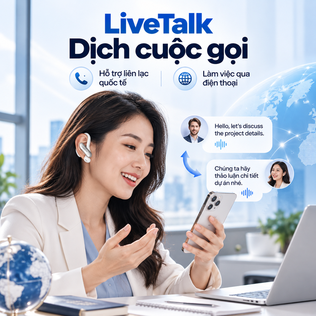 LiveTalk AI Translation Earbuds